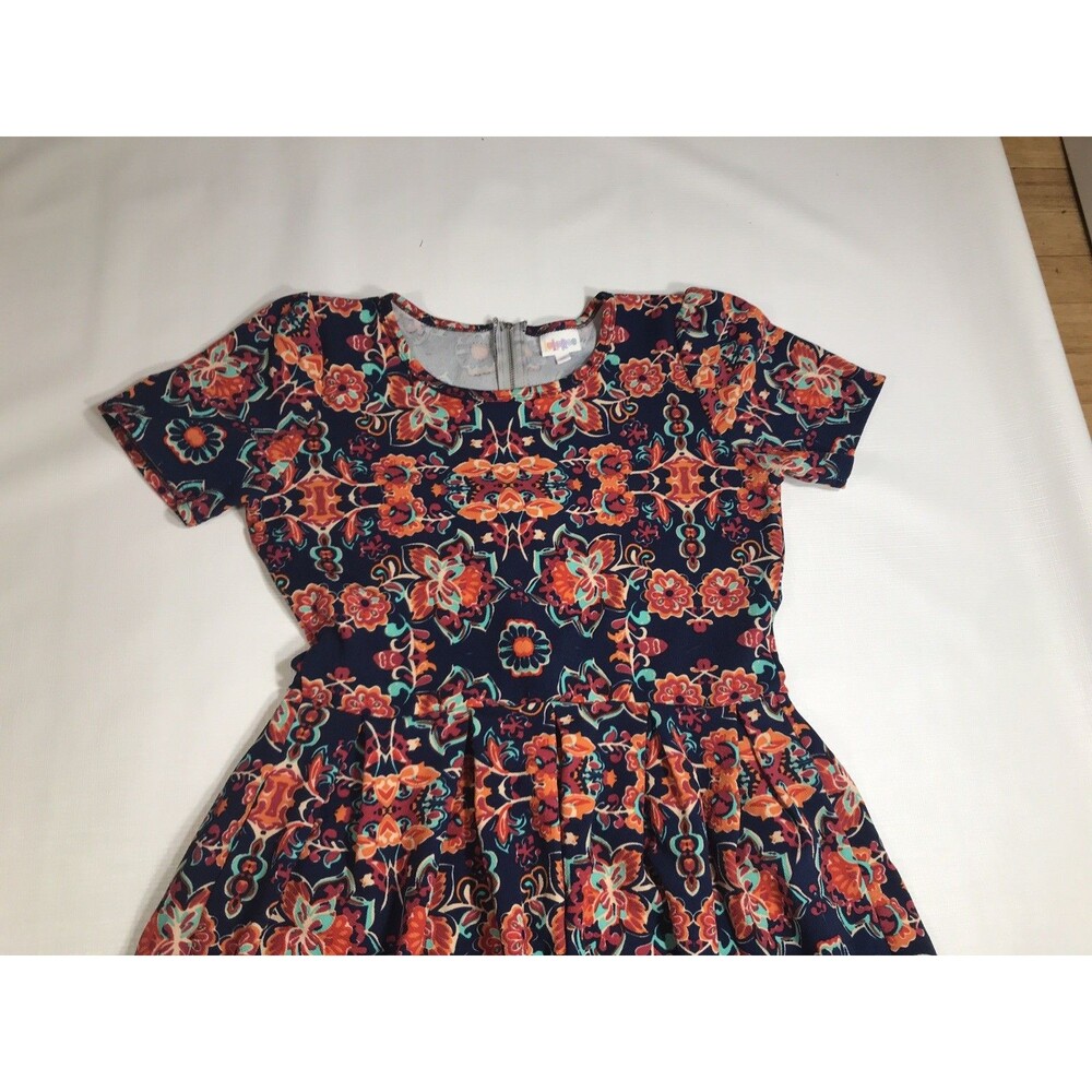 LuLaRoe Women's XL Multi Color Geometric Print Fit & Flare Dress - Picture 4 of 7